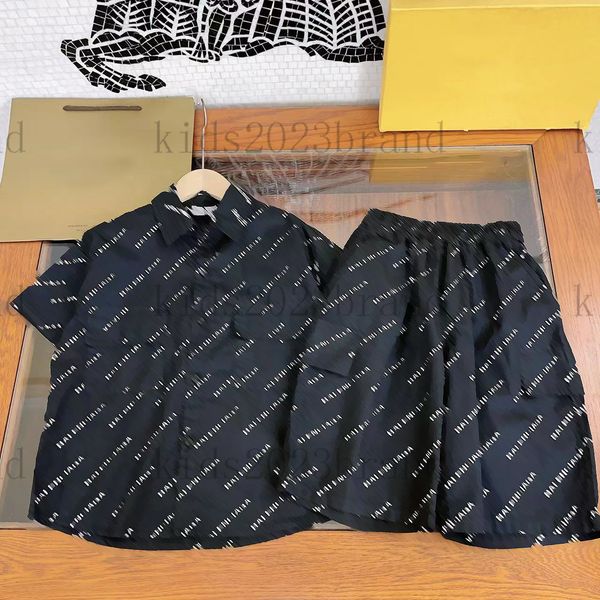 

black color boys shirts sets high end children polo blouse with shorts two pieces sets brand designer cargo shorts fashion children sports t, White