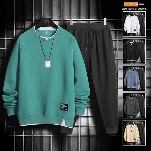 

men's tracksuits harajuku men's casual sweatshirtsweatpants two pieces spring/summer men's sweatshirt fashion jogging set 230, Gray