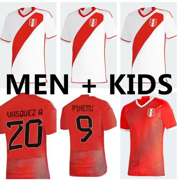 

2023 2024 peru soccer jerseys lapadula luis lberico pineau cuevas cartagena tapia valera aquino national team 23 24 football shirt men kids, Black;yellow