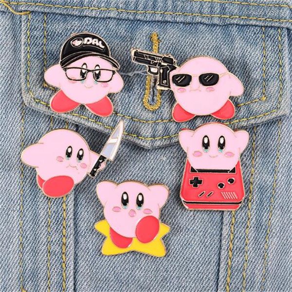 

cartoon badge pins brooches creative cute star kabi game kabi pink ball breast pin clothing bag personality pin ae612, Gray