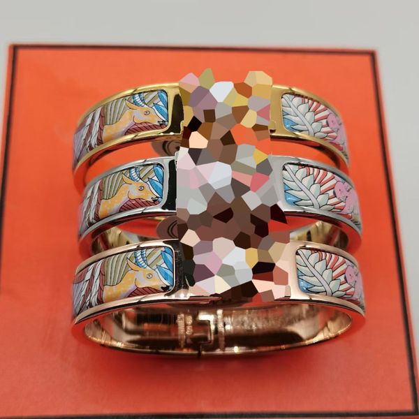 

12mm enamel clic bangle for women charm bracelets new version deer, Black