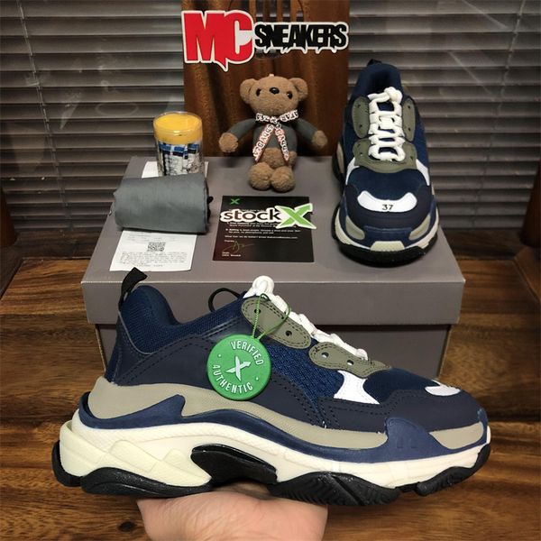 

2023 triple paris men women casual shoes light blue pastels black grey white pink orange multi-color luxury mens dad designer