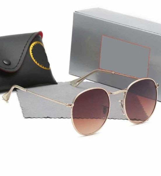 

round classic design uv400 eyewear sunglasses fashion luxury metal designers gold frame sun glasses men women mirror ray 2023 band5836136, White;black