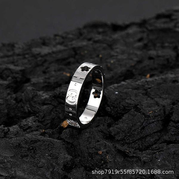 

sterling silver simple hollow star double couple ring for men and women