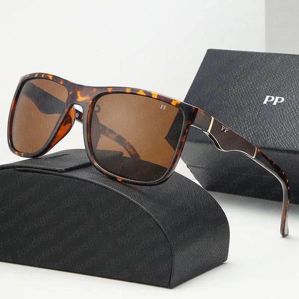 

2023 fashion classic p sunglasses for men metal square gold frame uv400 vintage style attitude sunglasses protection eyewear with box, White;black
