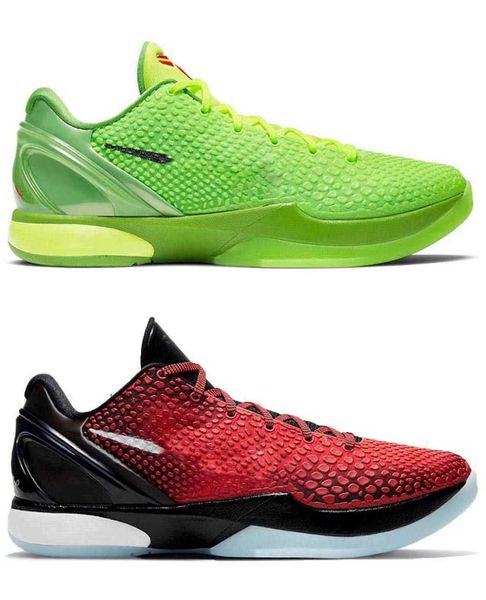 

shoes authentic christmas 6 protro grinch all-star mamba green apple volt-crimson-black man sneakers