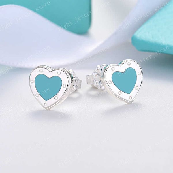 

luxury 925 earrings ladies designer new peach heart classic three color enamel luxury jewelry valentine's day gift wholesale with box, Golden