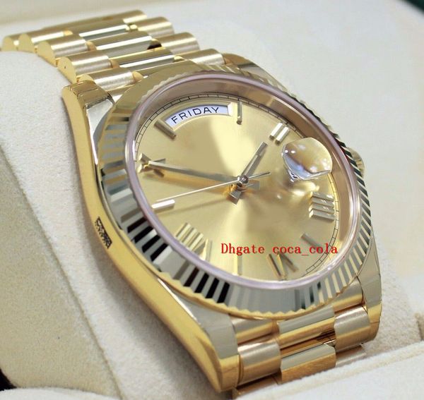 

new factory version counter quality watch 18k yellow gold champagne roman dial cal. 3255 movement automatic eta diving swimming mens watches, Slivery;brown