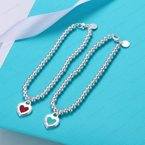 

chain heart designer bracelet women couple stainless steel strands chain gifts for girlfriend luxury jewelry accessories wholesale with box, Black
