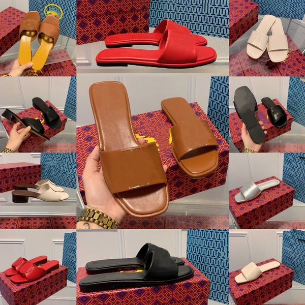 

luxury fashion slippers slide designer women genuine leather metal button sandals street stylish woman slipper shoes autumn summer scuffs sa, Black