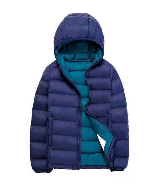 

down coat 214 years autumn winter light weight children039s hooded down jackets kids clothing boys girls portable windproof du5686170, Blue;gray