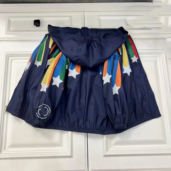 

2023 baby sunscreen jackets luxury kid clothes girls boys clothes kids jacket star rainbow pattern hooded school students sports summer spri, Blue;gray