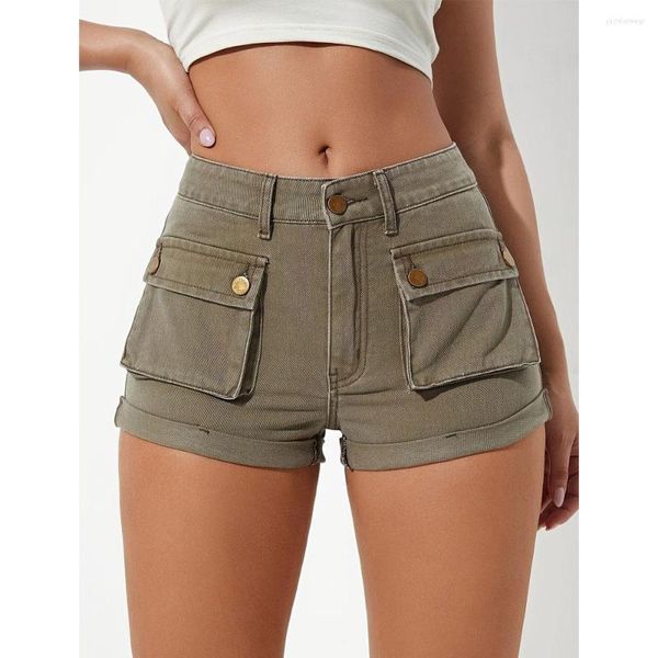 

women's shorts summer women solid color women's denim pants, White;black