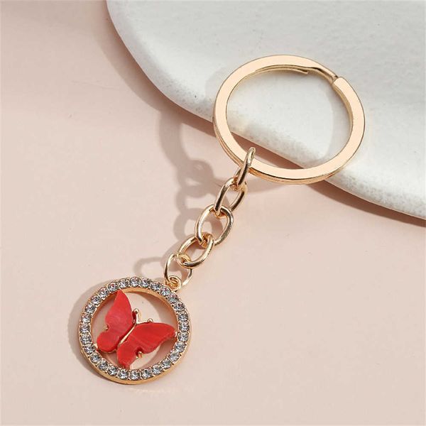 

key rings diamond encrusted color butterfly keychain car bag key ring small and exquisite accessories gift women favorite jewelry ornament a, Slivery;golden