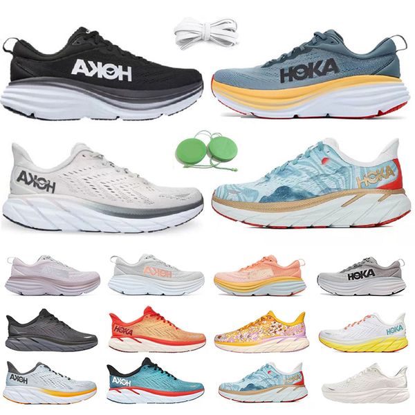 

hoka one bondi clifton 8 men running shoes sneaker black white orange amber yellow goblin blue red cool grey men women outdoor trainer sport