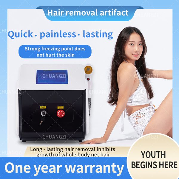 

portable diode laser hair removal machine 755 808 1064nm triple wavelengths strong power for permanent hair remover, Black