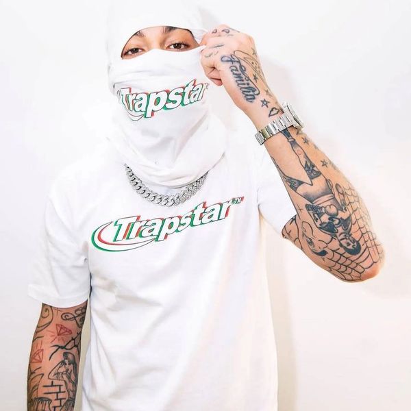 

trapstar mens t-shirts hyper shirt trapstar solid short sleeve t shirts embroidered high street summer cotton print loose fit t-shirt, White;black