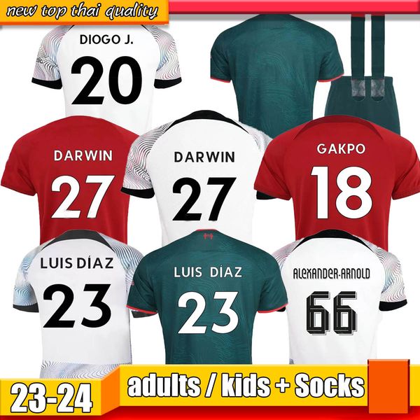 

23 24 soccer jerseys m s a  a h 2022 2023 2024 f i r mino luiss diazs home fans player version shirt goalkeeper full set men kids kit footb, Black;yellow