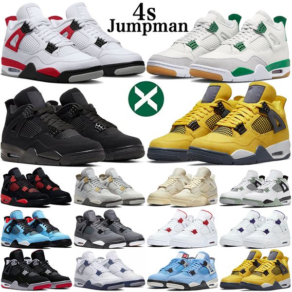 

4 basketball shoes men women jumpman 4s sb pine green seafoam military black cat midnight navy oreo red thunder bred mens trainers outdoor s