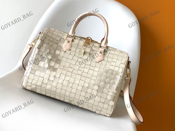 

2023 new speedy bandouliere 25 handbag damier azur luxurys designer shoulder bag checkerboard cross-body purse pouch check hand bags for wom