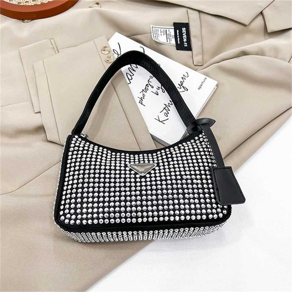 

2023 designer bag handbag trendy popular bright spring armpit full diamond single women's ins tote handbag