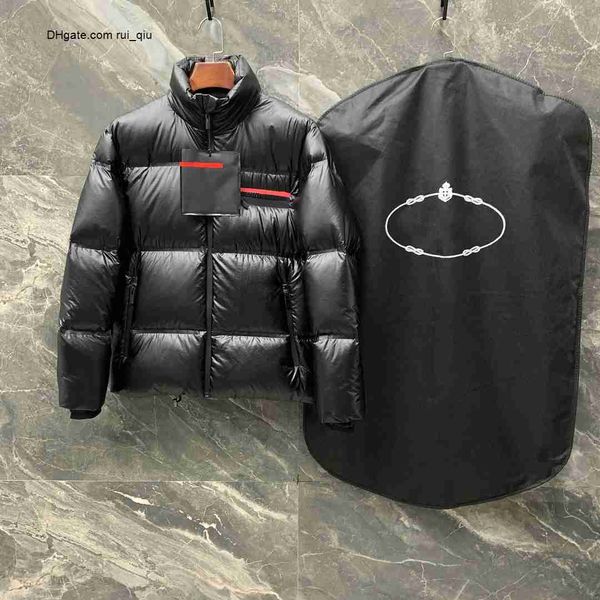 

p designer home men's down jacket luxury winter hooded jacket slim triangle badge outer coat, Black