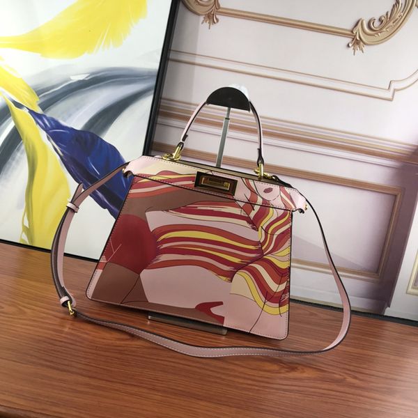

7a ladies handbag designer organ bag peekaboo handbags i see u ladies shoulder bag leather colorful girl fashion character pattern luxury cr