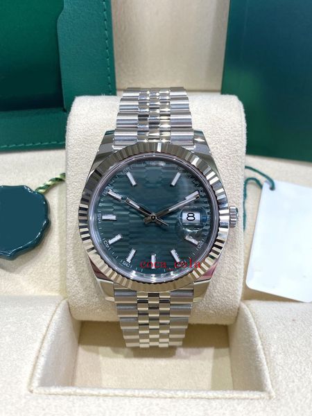 

2023 qc check luxury wristwatch 41mm wimbledon dial two tone automatic movement men watch, Slivery;brown