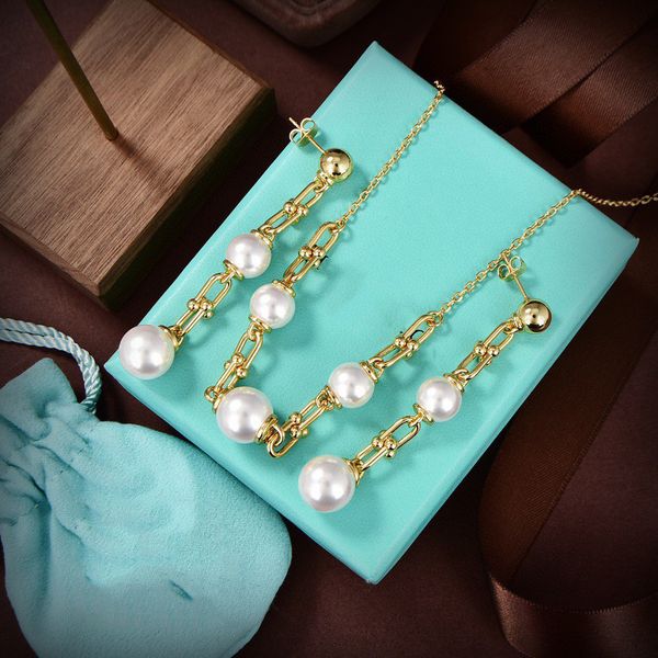 

luxury fashion hardwear jewelry necklace designer horseshoe pearl pendants series necklaces bracelet earring rose gold platinum jewellery 60, Silver