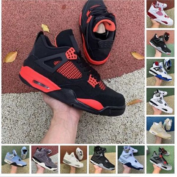 

jumpman 4 4s mens basketball shoes military black cat canvas university blue red thunder cactus jack midnight navy men women trainers outdoo