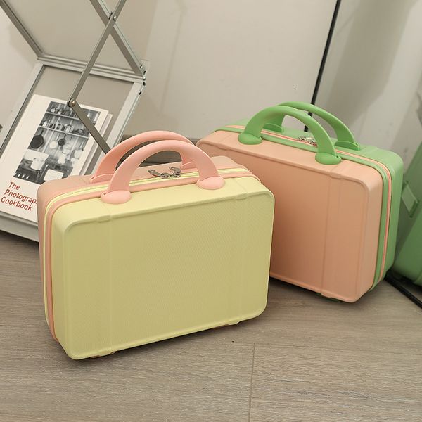 

suitcases 14 inch mini hand luggage cosmetic case makeup carrying pouch travel hard shell organizer bag small portable suitcase 230330