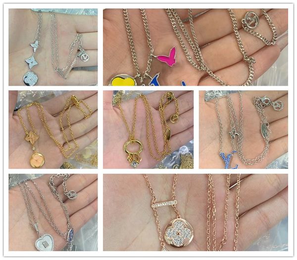 

luxury necklace designer jewelry necklace brand circle letter for womens fashion brands jewellery pendants necklaces valentine's day fl, Silver
