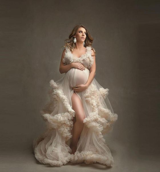 

vintage evening dresses puffy tulle maternity gowns with straps long ball gown pography plus size pregnancy dress custom made3684302, Black;red