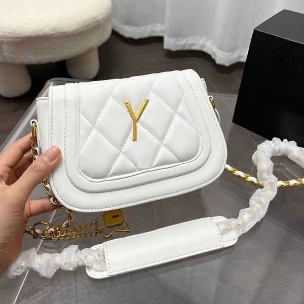 

7 colors designer bag y-letter shoulder bags women chain crossbody bags semicircle luxurys handbag fashion leather messenger bags woman purs