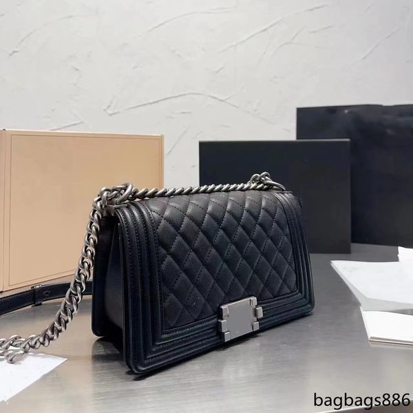 

classic luxury bag women goat caviar leather silver metal sewing maxi boys and girls fashion chain belt crossbody bag shoulder large luxury