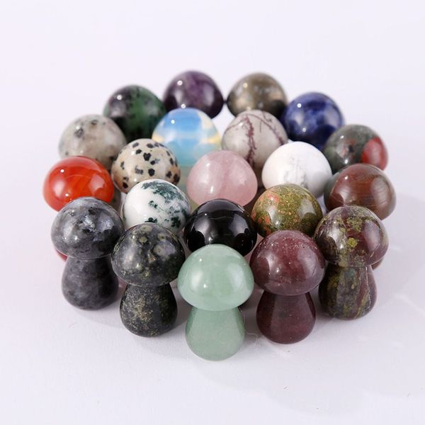

natural stone 36mm mushroom statue crystal home decoration amethyst rose quartz crafts room ornament, Black