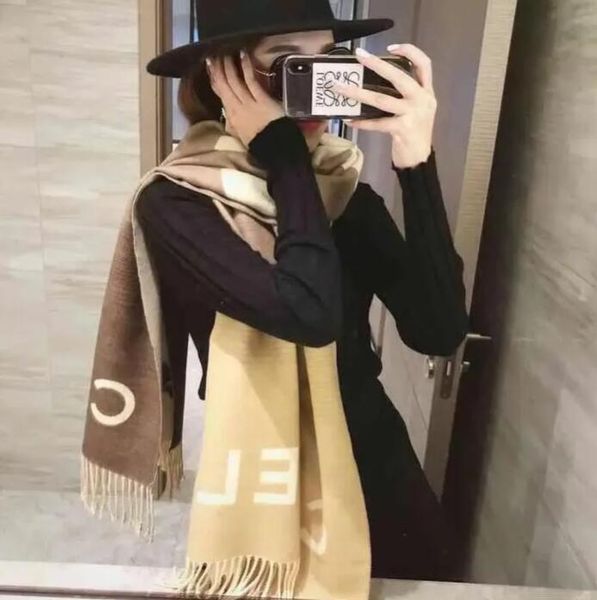 

Winter scarf Classic Designer Cashmere Warm Scarf Mens and Womens Winter Large Monogrammed Shawl A