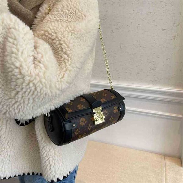 

designer bag bag girl spring and summer trend single shoulder cylinder solid color small square leisure commuter student bag