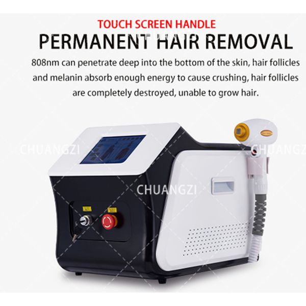 

ce laser beauty equipment laser hair removal machine 755 808 1064nm diode laser permanent hair remover, Black