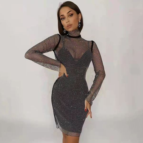 

casual dresses bodycon spaghetti strap dress fall bandage 2pc dress bead club party dress 230330, Black;gray