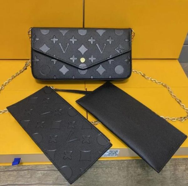 

handbag leather shoulder bags designers handbags pochette felicie chain women chain bag with box m64064 m61276 n63032, Red;black