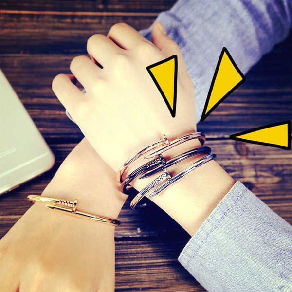 

designer carti bracelet bangle li fashion brand korean couple fashion stainless steel bracelet personality bracelet, Black