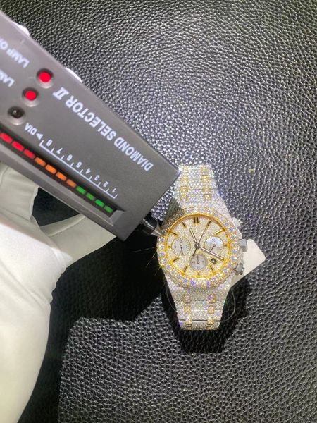 

luxury mens watch for men movement watches designer watches moissanite vvs diamond man watch montre luxe iced out automatic watch women orol, Slivery;brown