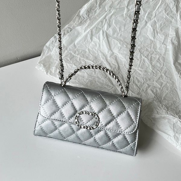 

23p womens handle tote vanity bags caviar leather metal hasrdware matelasse chain crossbody shoulder handbags clutch cosmetic case outdoor s