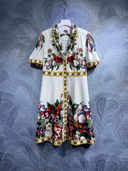 

casual dresses spring 2023 new polo print short sleeve dress, Black;gray