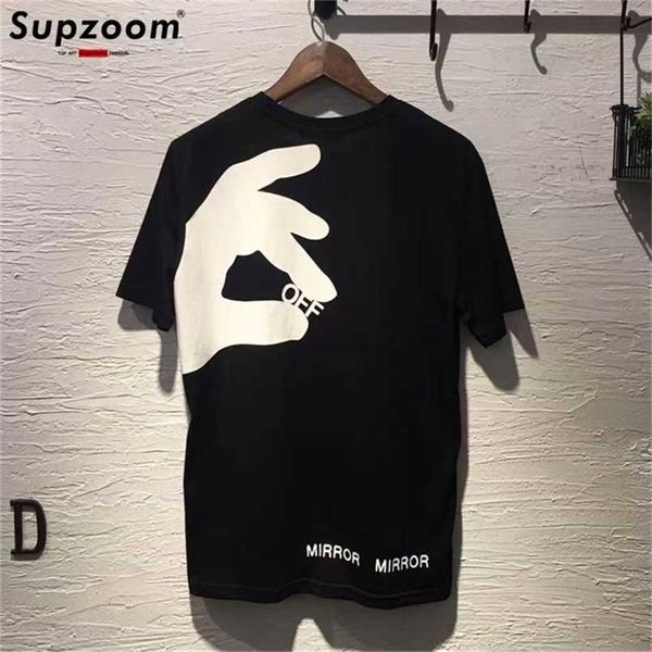 

supzoom arrival brand clothing short knitted o-neck off casual t shirt men hip hop printing leisure cotton tshirt homme 220516, White;black