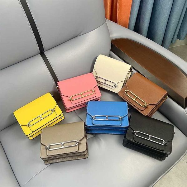 

roulis designer bag roulis pig nose bag 2023 flight attendant tofu premium leather small square one shoulder crossbody girl fashion lady han