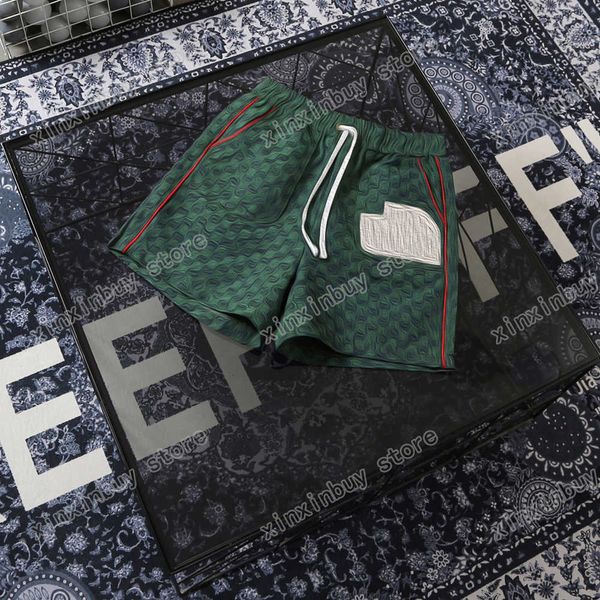 

22ss mens women designer shorts pants denim jacquard fabric spring summer cotton pant casual trousers xinxinbuy khaki green s-xl'', White;black