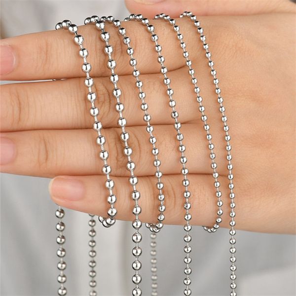 

fashion jewelry round beads stainless steel chain for man woman gold necklace designer south american black silver necklaces mens chains cho