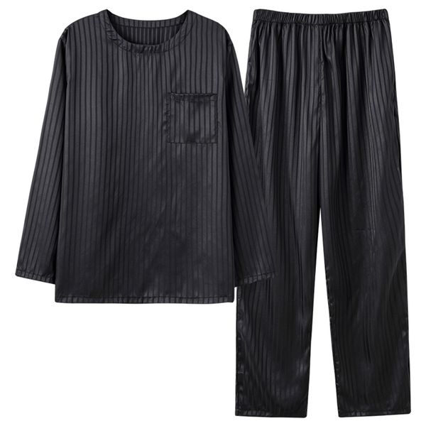 

men's sleepwear silk satin men's pajamas 2pcs/set lounge pajamas autumn pajamas men's solid color pajamas set l-4xl 230330, Black;brown